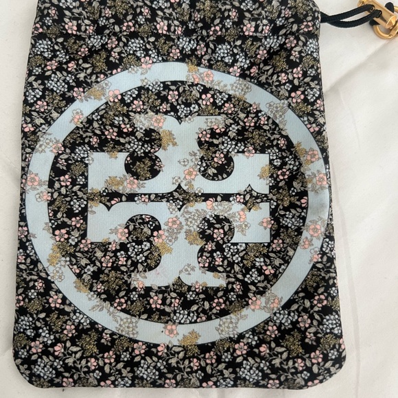 Tory Burch Handbags - Tory Burch Black and Pink Floral Pouch Bag